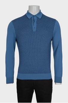 Men's blue button-down jumper