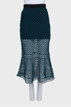 Openwork flared skirt