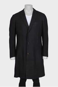Men's cashmere coat with a small print