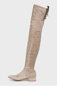 Light brown over-the-knee boots