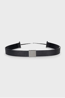 Leather belt with metal elements