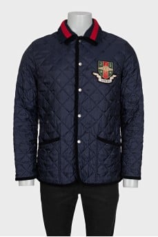 Men's dark blue jacket with embroidery