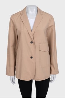 Brown single-breasted jacket with patch pocket