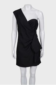 Black one-shoulder mini dress