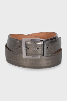 Men's green leather belt