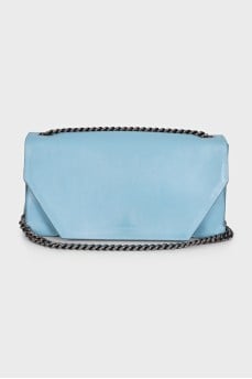 Blue embossed shoulder bag