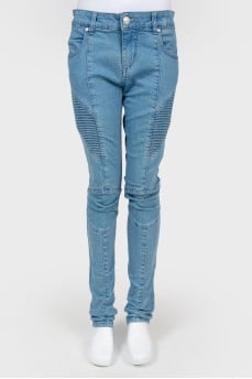 Blue Mid Rise Jeans