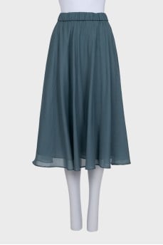 Blue midi skirt with elastic band