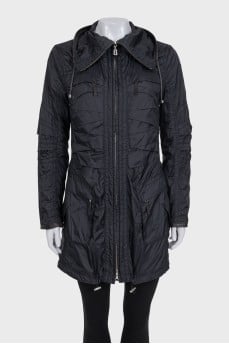 Straight-cut jacket with zipped pockets