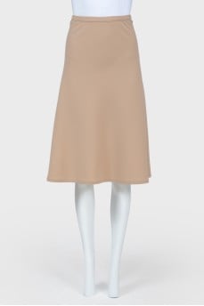 Sand-coloured A-line skirt with tag