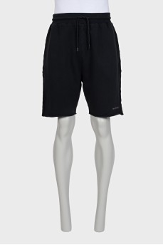 Men's black straight-leg shorts