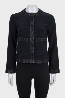 Cropped jacket with signature buttons