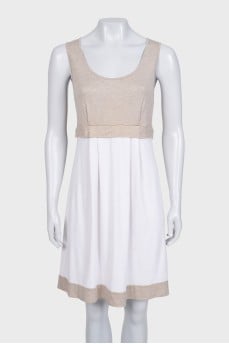 Fitted dress with gold thread