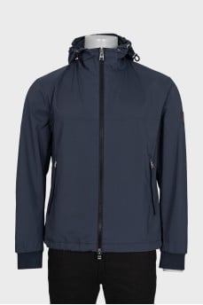 Men's windbreaker with a detachable hood