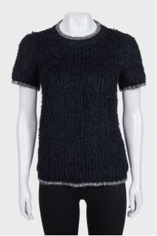 Straight-cut T-shirt with contrasting trim