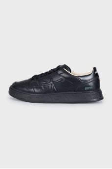 Black leather sneakers