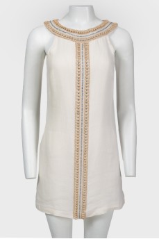Beaded linen dress
