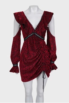 Off-the-shoulder button-up dress