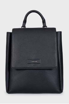 Men's black backpack with logo
