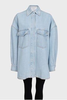 Denim shirt with patch pockets
