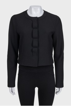 Black cropped jacket with buttons