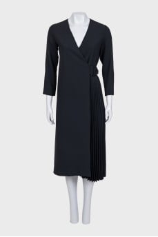 Black dress with pleated insert