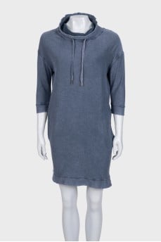 Blue dress with logo
