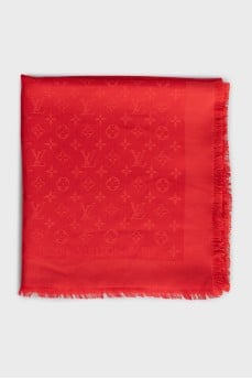 Orange silk and wool scarf