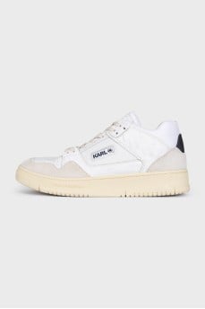 White leather sneakers with logo