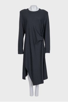 Long sleeve pinstripe dress