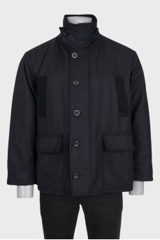 Men's black button-down jacket