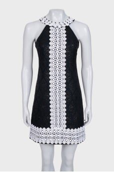 Black dress with white embroidery