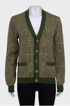 Green wool cardigan with tag