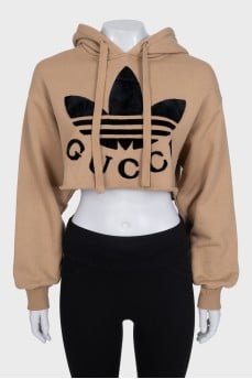 Brown hoodie by Gucci x Adidas with tag