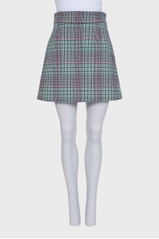 Checkered print skirt