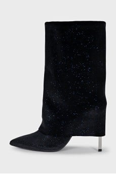Blue boots with glitter