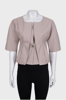 Pink fitted jacket with gathers
