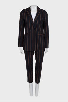 Dark blue striped suit