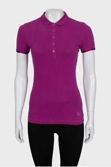 Purple polo shirt with embroidery