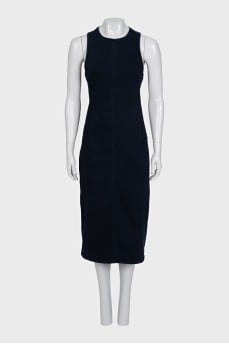 Fitted denim dress with a zipper
