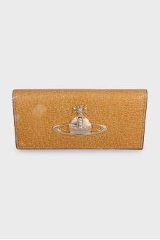 Yellow leather key holder