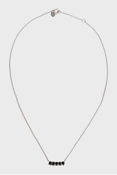 Silver necklace with onyx