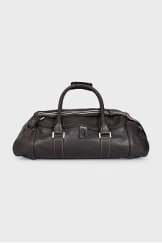 Textured leather travel bag