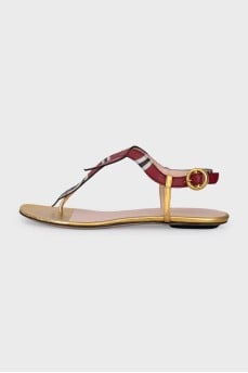 Leather flat sandals