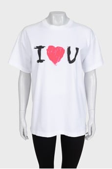 White T-shirt with a pattern