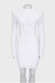 White dress with perforations
