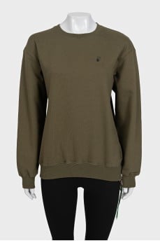 Green straight sweatshirt with tag