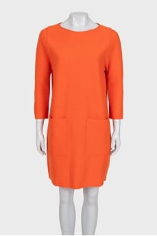 Помаранчеве oversize сукня з вовни