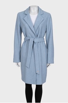 Blue coat with a belt