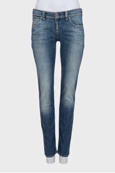 Сині skinny джинси з биркою